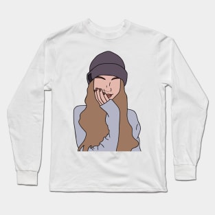 RELAXED GIRL BEANIE Long Sleeve T-Shirt